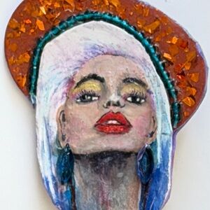 Colorful Artistic Woman’s Brooch